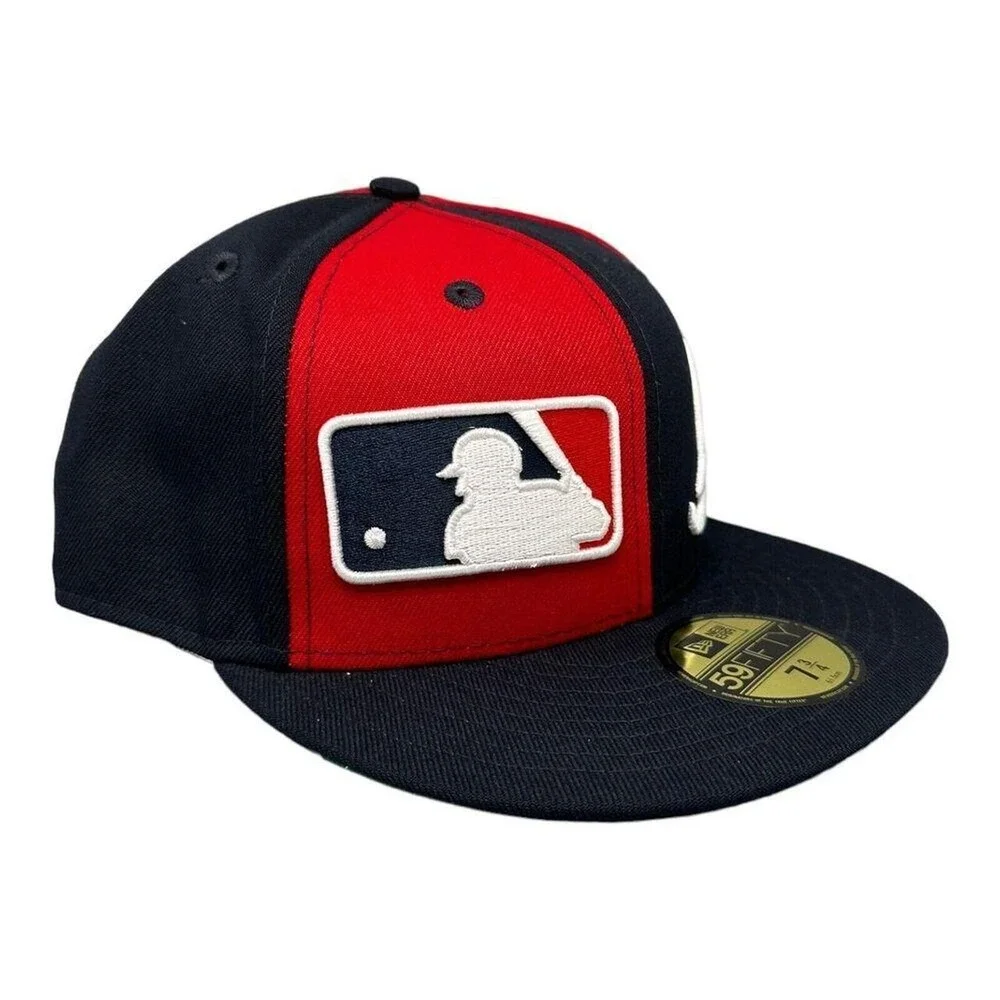 New Era 59FIFTY Atlanta Braves Split Navy Red Fitted Hat MLB Cap Men's Sz 7 3/4